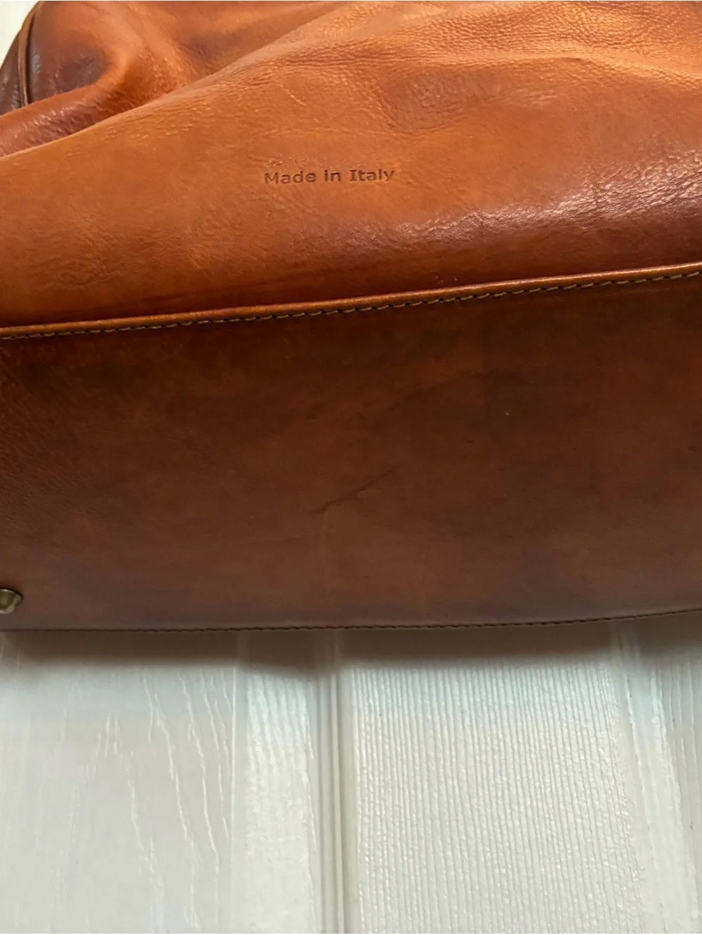 Pratesi Firenze Monteriggioni Cognac Leather Doctor Satchel Bag Italy B174